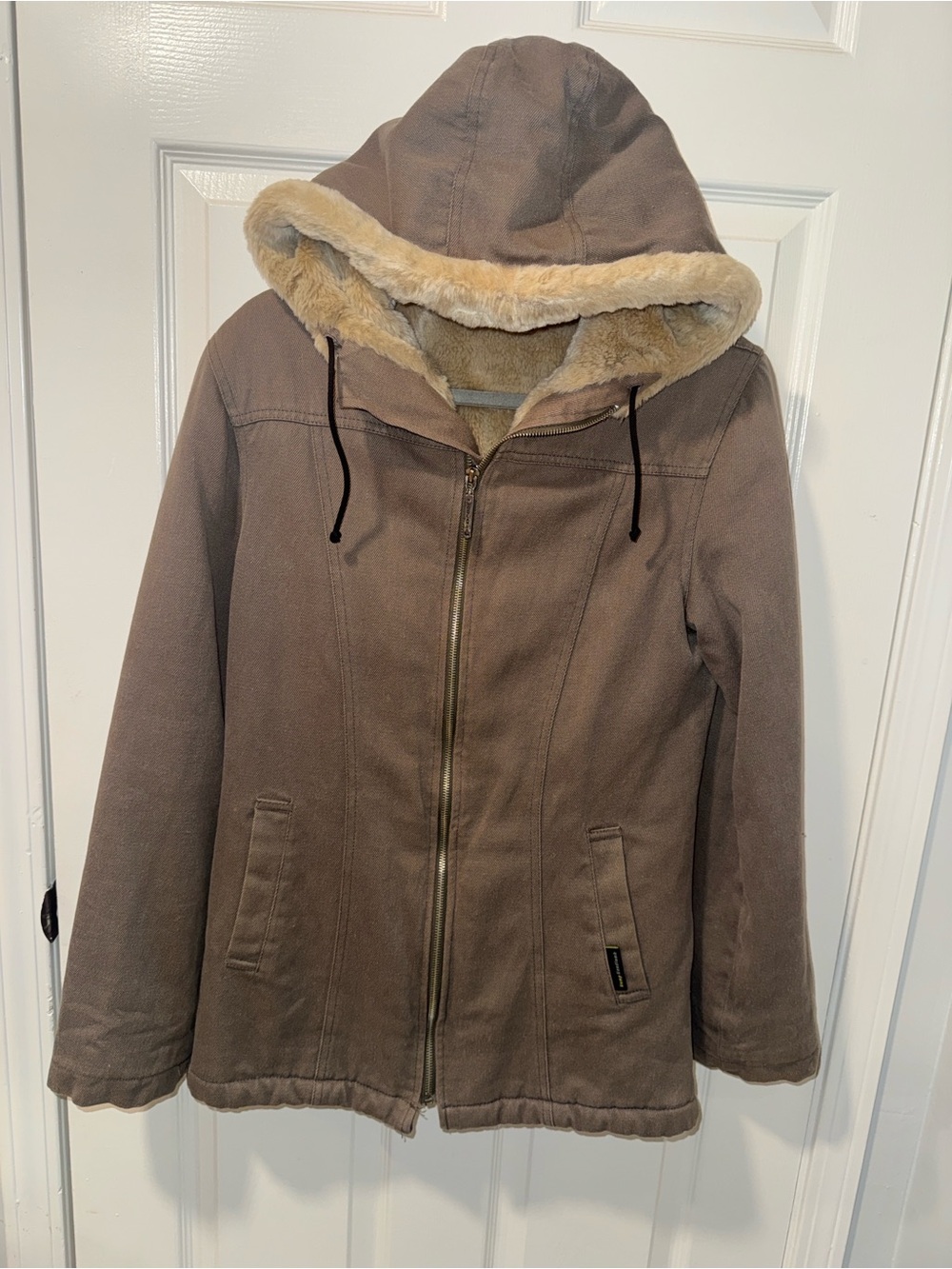 Hemp Hoodlamb Hooded Faux-Fur Lined parka Size Small